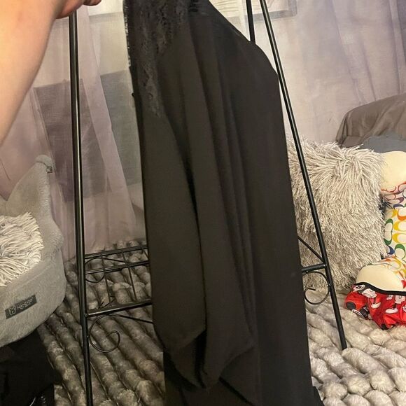 black sheer batwing plus size coverup blouse shirt top 2xl ana - Picture 3 of 7